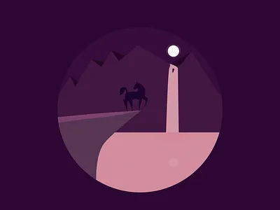 Inktober 2019 - Day 16 - Wild dark design horse illustration inktober inktober2019 purple vector waterfall wild