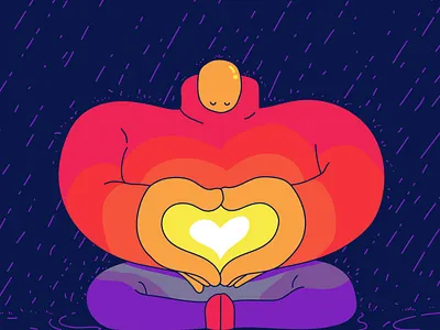 Meditasun 2d character illustration