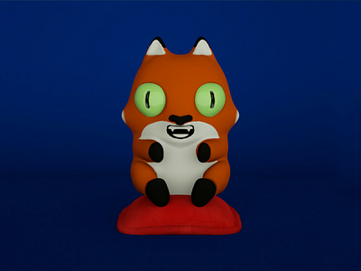 🦊Little Fox🦊 3d adobe animation blue character cinema 4d cure fox illustration octane painter photoshop render smile substance