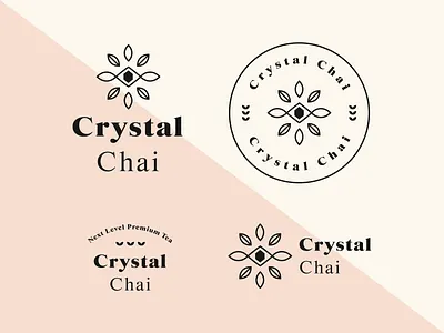 Crystal Chai Tea Final Branding badge logo brand brand identity branding crystal chai logo logo design logos minimal modern monoline tea tea branding tea logo