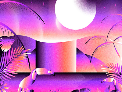 Jungle Seasons design flat gradient grain texture grainy graphic design graphics illustration illustrator jungle moon sunset vector