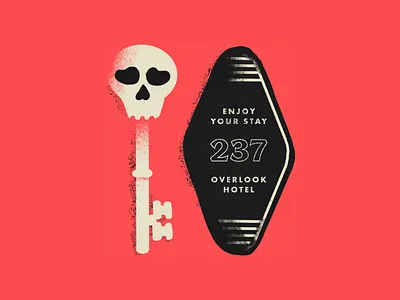 Tour of Terror | Overlook Hotel horror illustration scary skeleton skeleton key sketch skull texture the shining tour of terror type typography