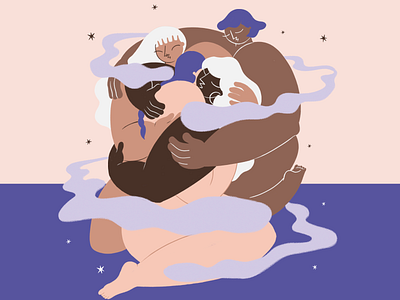 Nosotras beautiful digital illustration girls illustraion love mural painting stars woman