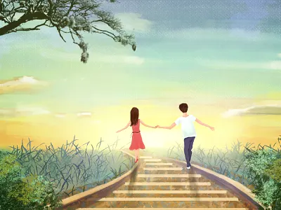 Walking with me animation branding design illustration illustrator logo ui vector