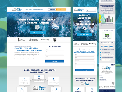 bigfishy marketing agency for bear trainers adobexd agency bigfishy design homepage marketing mobile design prototype responsive web