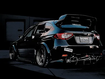 Subaru STi Exploration car drawing grainy illustration sti subaru texture