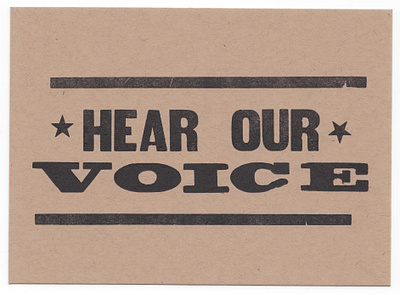 Hear Our Voice depression press letterpress typography wood type