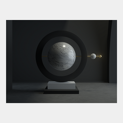 Simple c4d museum orb orbit sculpture