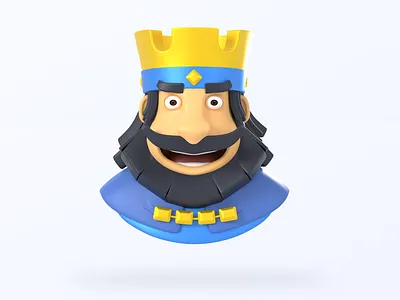 I am The King 3d art blender3d blender3dart clashroyale design game illustration miniature supercell ui ux wip