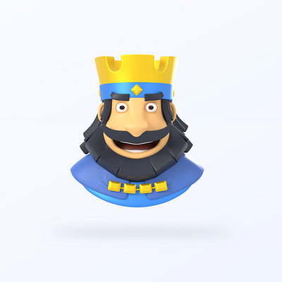 I am The King 3d art blender3d blender3dart clashroyale design game illustration miniature supercell ui ux wip