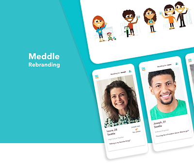 Portfolio cover image exploration branding character dating app design feedbackplease illustration portfolio