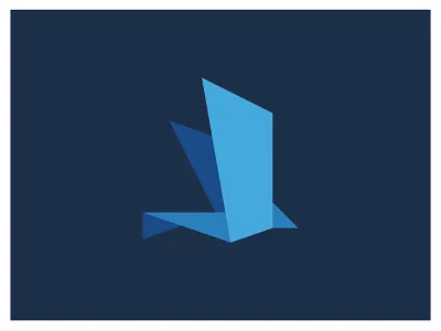 Origami Bird Logo blue brand design design geometric icon logo material design material ui modern origami vector