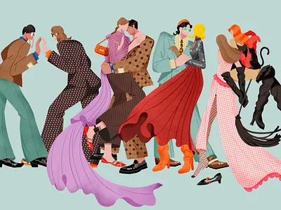 illustration for a fashion review on Gucci 2020 SS fashion illustration gucci illustration lifestyle magazine shanghai