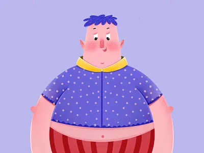 一个胖胖的小男孩 illustration 人物 可爱 头像 扁平 扁平插画 时尚