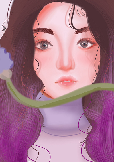 Jang Wonyoung From IZ*ONE fanart illustration izone realism violeta