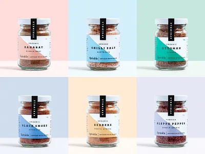 Sprinkle Jars brand identity colour food jar label logo natural organic packaging seasoning spices