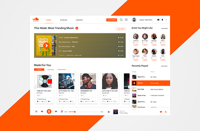 Redesigning the Homepage of SoundCloud music app soundcloud ux uxui