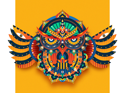 Owl abstract character design dribbble follow graphic graphicdesign illustration shot vector