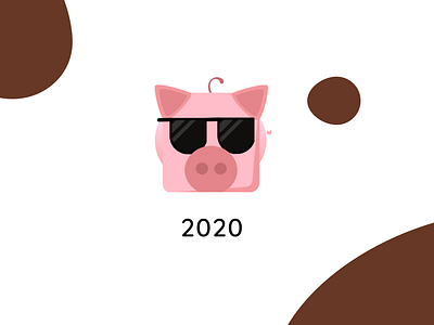 Pig 2020 animal animal logo background colors dribbble flat art glasses icon illustration logo pet pet campaigns logo pig pixel art tail vector warmup