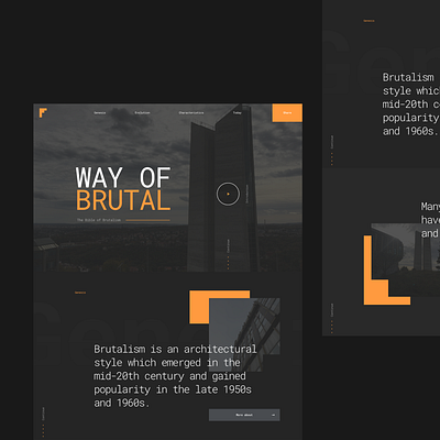 Brutalism Webdesign architecture clean design home homepage landing landingpage layout ui ux video web webdesign