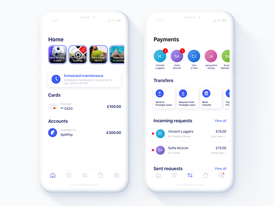 Finangel Bank – Fintech App app bank bank app banking app budget budgeting clean finance finance app ios mobile payment sketch ui ux