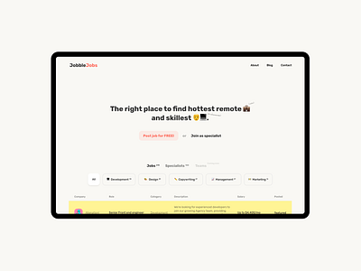 JobbleJobs | Job board concept job job board job listing landingpage recruiting remote remote work remotejob staff