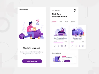 Survey App UI business clean ui design designer form illustration mobile ui survey survey app survey ui ui uiux ux white xd