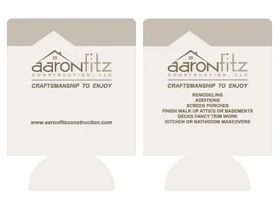 Aaron Fitz branding construction design koozie