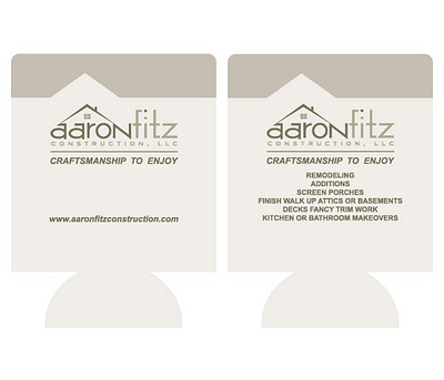 Aaron Fitz branding construction design koozie