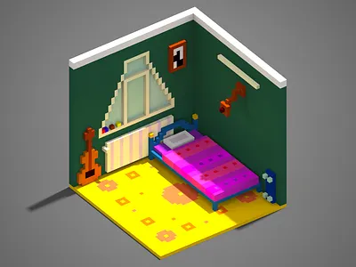 My Room design isometric magicavoxel voxel