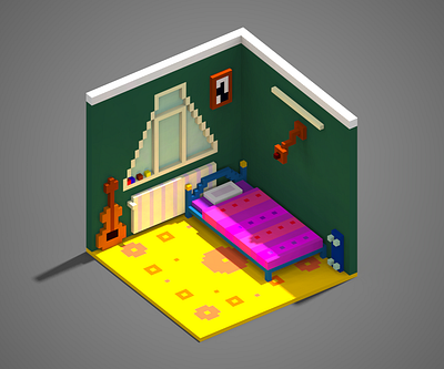 My Room design isometric magicavoxel voxel