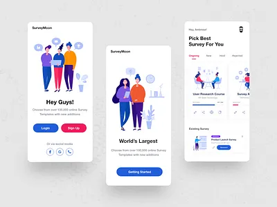 Survey UI adobe xd app design dribbble illustration logo survey ui surveyor surveys ui ux vector