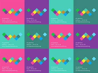 E-Tickets for the workshop event "wir gewinnt" brand brand identity brand logo branding branding design clean colorful identity design logo minimal squares ticket visual identity