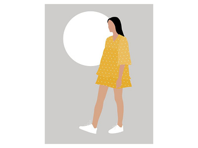 girl vector black white character design characterdesign girl character girl illustration graphic design illustraion moon vector vector character vector design vector girl vector illustration yellow