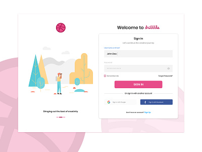 Dribbble Login dribbble login ui ux uidesign
