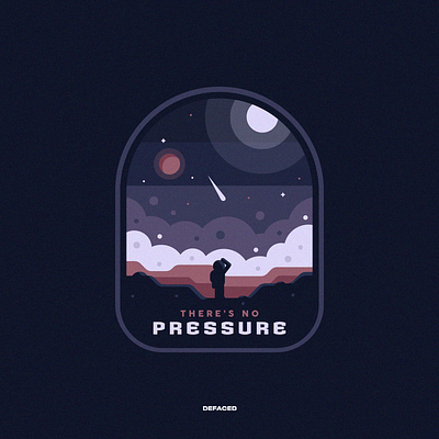 There's No Pressure In Space badge branding esport esportlogo esports explore explorer gamer illustration mascot moon planet rocket space