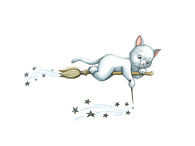 Halloween party V animal cartoon cartoon illustration cat children book illustration childrens book childrens illustration cute draw drawing fun funny halloween illustration kitty pet pets watercolor watercolor art witch