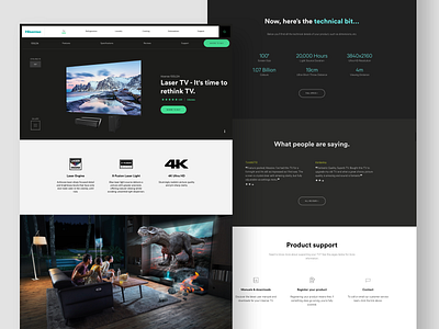 Hisense UK Product Pages black design digital electronics features grey interaction product specifications specs tv ui ux website white