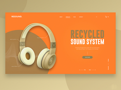 Resound. Desktop view 3d design landing ui ux webdesign