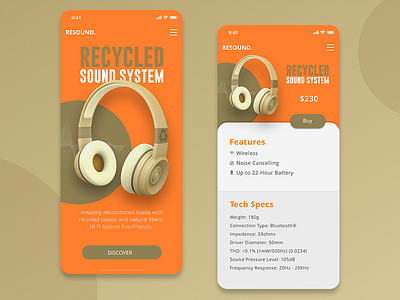 Resound. Mobile view 3d design landing mobile ui ux web webdesign