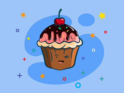 Capcake cake character character design design illustration illustrator typography vector дизайн иллюстрация