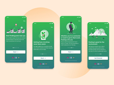 Pooling Finland - All Onboarding Screens app app design app designer app ui branding concept design mobile app mobile design typography ui ui design user interface design user interface designer ux design
