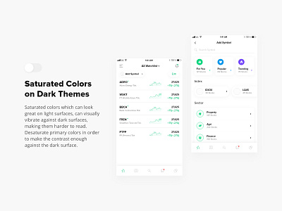 Mobile Exploration - Dark Mode Stock Trading Platforms app branding design development experience free interface invest kit mobile product stock system template trading user web