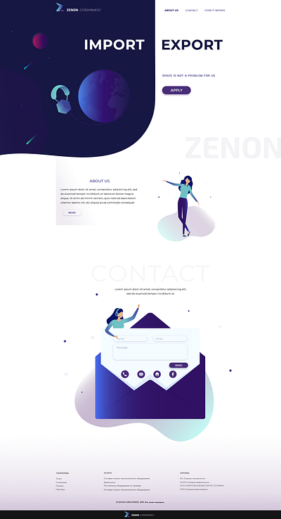 Zenon Stroyinvest export illustraion import logo ui ux web