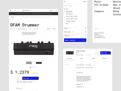 Skylark - Product comments dj e commerce listing minimalistic minimalistic art moog mpc product product page roland store techno typography
