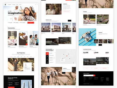 Aldar properties concept homepage real estate ui design ux design website