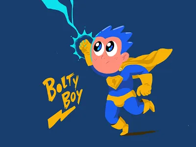 Bolty Boy bolt charadesign design electric illustration people procreate super hero superhero