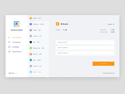 Pandoras Wallet crypto cryptocurrency ui ui design ux design uxui wallet