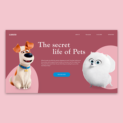 Cartoon The Secret life of Pets belarus cartoon concept design designer dog photoshop ui ux web design webdesign