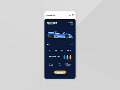 Car details UI app car car rental mobile mobile ui ui ux